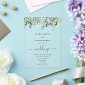 Invitations En Acrylique Mariage de verdure avec guirlandes lumineuses (Insitu (Mariage))