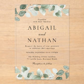 Invitations En Acrylique Mariage de verdure moderne (Recto)