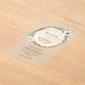 Invitations En Acrylique Mariage de verdure tranche de bois rustique (Poser)