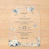 Invitations En Acrylique Mariage de vol Blue Herons (Recto)