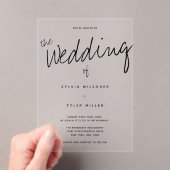 Invitations En Acrylique Mariage décontracté de typographie moderne (In situ (ordinateur de poche))