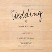 Invitations En Acrylique Mariage décontracté de typographie moderne (Recto)