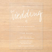 Invitations En Acrylique Mariage décontracté de typographie moderne (Recto)