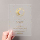 Invitations En Acrylique Mariage des étoiles de minuit céleste (In situ (ordinateur de poche))