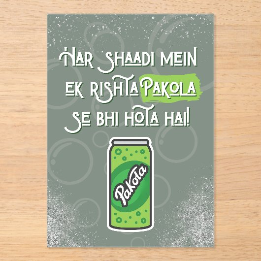 Invitations En Acrylique Mariage Desi (Recto)