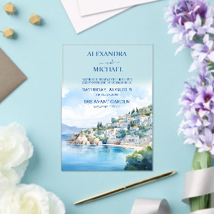 Invitations En Acrylique Mariage Destination Santorin