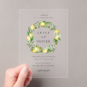 Invitations En Acrylique Mariage d'été de la verdure botanique et de la cou