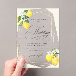 Invitations En Acrylique Mariage d'été Rustique Citrus Boho