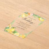 Invitations En Acrylique Mariage d'été Rustique Citrus Boho (Poser)