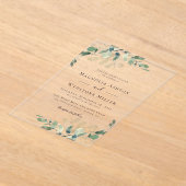 Invitations En Acrylique Mariage d'eucalyptus (Poser)