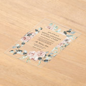 Invitations En Acrylique Mariage d'Eucalyptus rose poussiéreux (Poser)