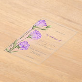 Invitations En Acrylique Mariage d'Eustomas pourpre (Poser)