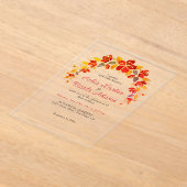 Invitations En Acrylique Mariage d'hibiscus tropicaux d'Orange brulé (Poser)