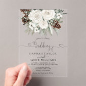 Invitations En Acrylique Mariage d'hiver Elégant Pine (In situ (ordinateur de poche))