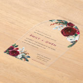 Invitations En Acrylique Mariage d'hiver floral de vacances (Poser)