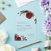 Invitations En Acrylique Mariage d'hiver floral de vacances (Insitu (Mariage))