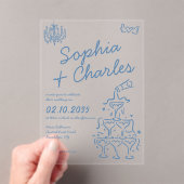 Invitations En Acrylique Mariage d'illustrations Jouer Whimsical Main tiré (In situ (ordinateur de poche))