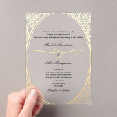 Invitations En Acrylique Mariage d'or classique (In situ (ordinateur de poche))
