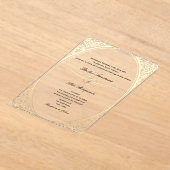Invitations En Acrylique Mariage d'or classique (Poser)