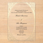 Invitations En Acrylique Mariage d'or classique (Recto)