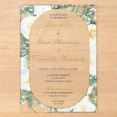 Invitations En Acrylique Mariage d'or élégant modifiable (Recto)