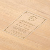 Invitations En Acrylique Mariage d'or monogramme minimum (Poser)