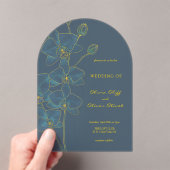 Invitations En Acrylique Mariage d'orchidée bleu doux (In situ (ordinateur de poche))