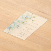 Invitations En Acrylique Mariage d'orchidée bleu doux (Poser)