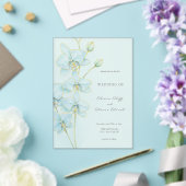 Invitations En Acrylique Mariage d'orchidée bleu doux (Insitu (Mariage))