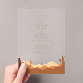Invitations En Acrylique Mariage du désert de Sunset Cactus (In situ (ordinateur de poche))
