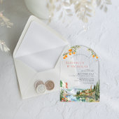 Invitations En Acrylique Mariage du lac de Côme en Italie