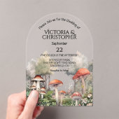 Invitations En Acrylique Mariage du livre de contes de toadstool de forêt e (In situ (ordinateur de poche))