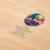 Invitations En Acrylique Mariage du Party Disco Ball Sparkle Glam des année (Poser)