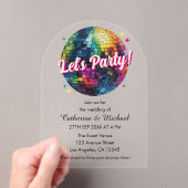 Invitations En Acrylique Mariage du Party Disco Ball Sparkle Glam des année (In situ (ordinateur de poche))