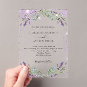 Invitations En Acrylique Mariage du soir de la Lavande eucalyptus (In situ (ordinateur de poche))