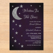 Invitations En Acrylique Mariage écrit dans les étoiles (Recto)