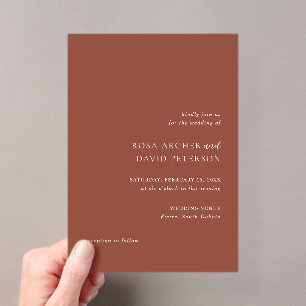 Invitations En Acrylique Mariage éditorial moderne en cuivre rustique