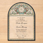 Invitations En Acrylique Mariage effet verre vintage (Recto)