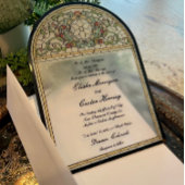 Invitations En Acrylique Mariage effet verre vintage