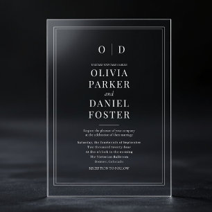 Invitations En Acrylique Mariage Élégant