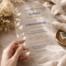 Mariage Élégant avec Bordure Botanique Navy