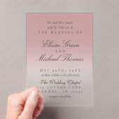 Invitations En Acrylique Mariage Élégant avec Dégradé Rose (In situ (ordinateur de poche))