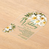 Invitations En Acrylique Mariage élégant Azaleas Fleurs Jaunes Blancs (Poser)