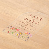 Invitations En Acrylique Mariage Élégant Bohème dans une Prairie de Fleurs  (Poser)