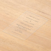 Invitations En Acrylique Mariage Élégant Classique (Poser)