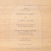 Invitations En Acrylique Mariage Élégant Classique (Recto)