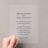 Invitations En Acrylique Mariage élégant classique Lily (In situ (ordinateur de poche))