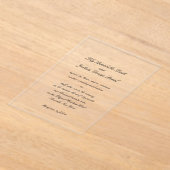 Invitations En Acrylique Mariage élégant classique Lily (Poser)