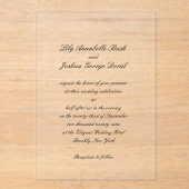 Invitations En Acrylique Mariage élégant classique Lily (Recto)