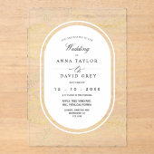 Invitations En Acrylique Mariage Élégant et Classique Flora (Recto)